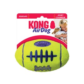 KONG - AirDog Squeaker Football - Squeaky Bounce and Fetch Toy, Tennis Ball Material - For Large Dogs