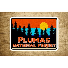 Plumas National Forest Decal Sticker 3.75" x 2.6" California Sign