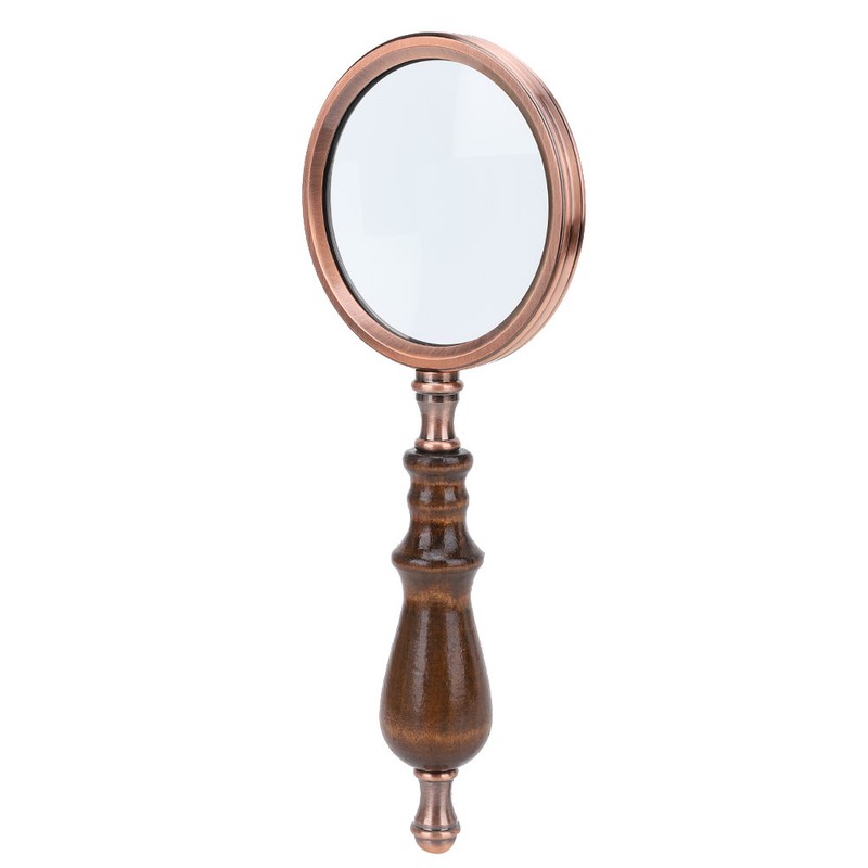 10X Handheld Detachable Wooden Handle Reading Inspection Magnifier Magnifying Glass