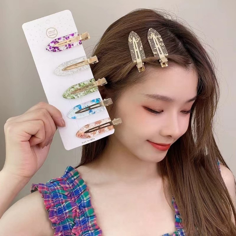EZ PEACH Non-marking Bangs Clips, Tortoise Shell Style, 6 Pieces,