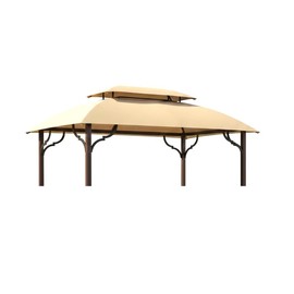 Garden Winds Reinforced Replacement Canopy Top Cover Compatible with The Greenvail Paxton A103001900, A103001911, A111017200 Grill Gazebo - Classic Sand, Riplock 350 - Water Drainage Feature