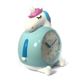 Atlanta 2163 Children's Alarm Clock without Ticking Unicorn with Music Light Top Switch Blue 17 cm