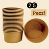 Terryshop74 Pack of 25 Poke Paper Bowls, Kraft Salad Bowls,
