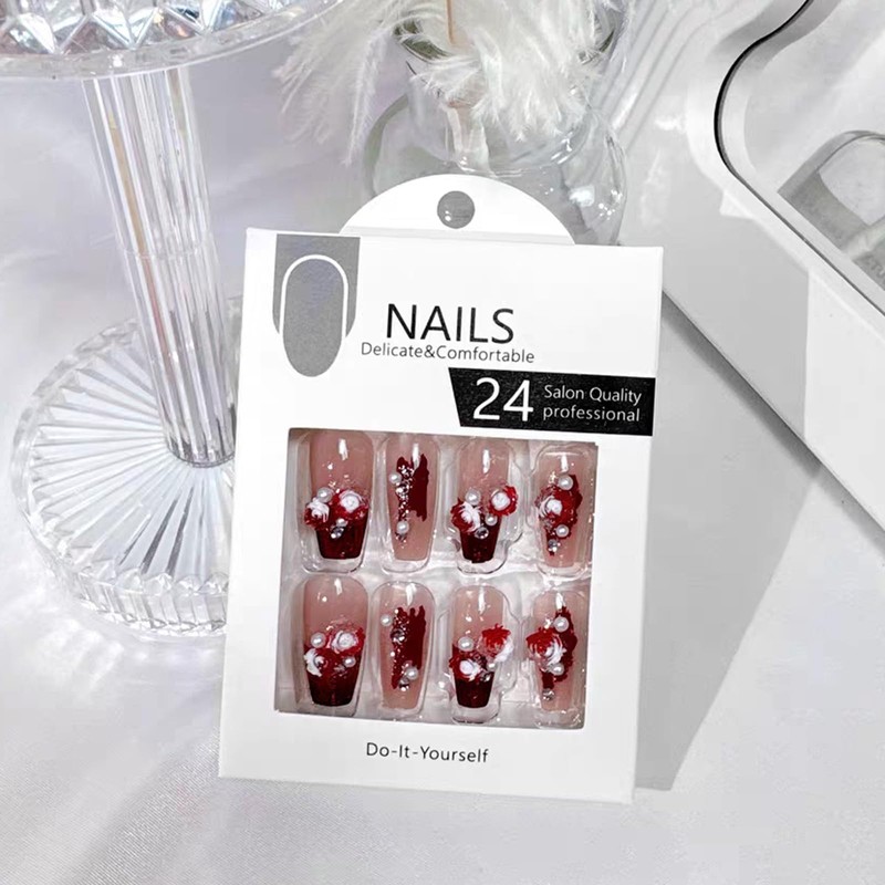 HAPVITAL 24 Pcs Nail Tips, Nail Tips, Popular, 3D Nail