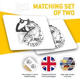 2 x 7.5cm Rectangle Stickers - Fishing Logo Equipment Carp Fish Decals 40162