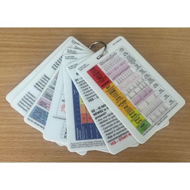 Adult Nursing Healthcare Educational Cards, Set of 8 Double-Sided PVC Cards, 10 x 7 cm, Includes ECG, NEWS2, GCS, Medical Assessment Tools
