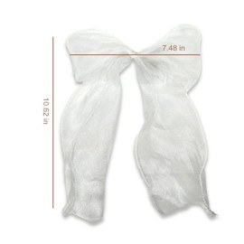 ZGGAZCA White Hair Bow Bridal Veil Lace Tulle Accessories Wedding Headwear For Women Bachelorette Party Clip Big Bowknot Pins Elegant Bride Hairpiece