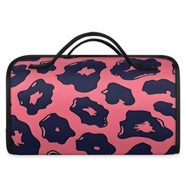 Eizlang Hanging Toiletry Bag Travel Essentials Makeup Bag for Women Men Detachable Foldable Cosmetic Bag Pink Cow Pattern