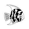 Captive Decals Angel Fish 2 pcs Black Fused Glass Decals