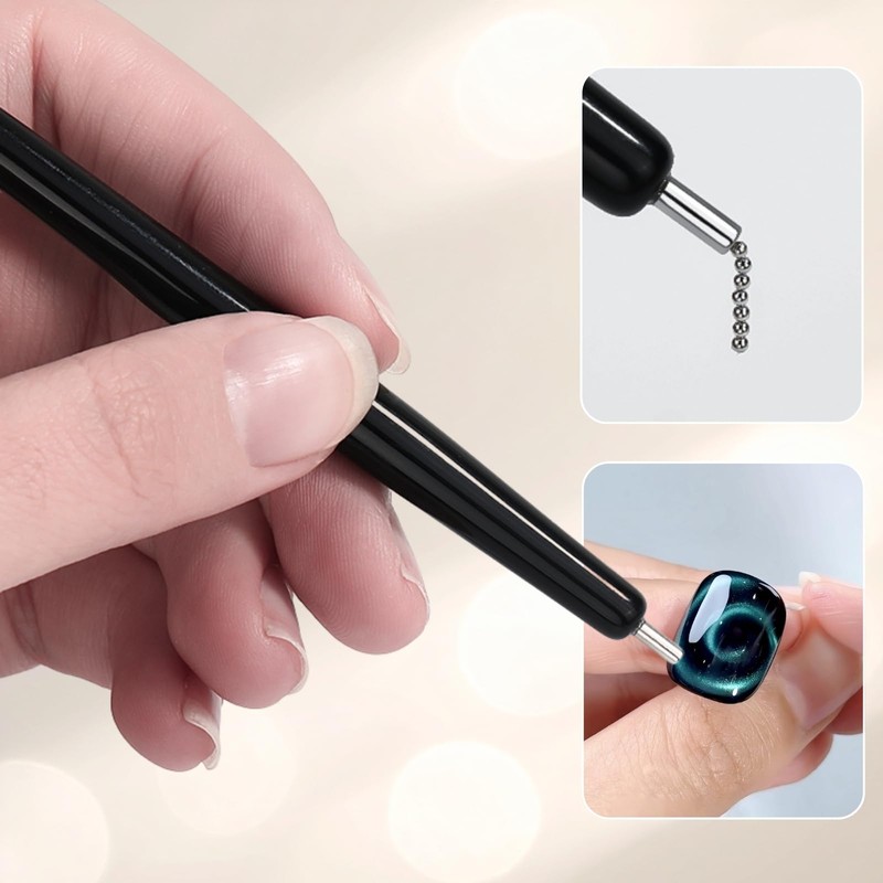 8-in-1 Cat Eye Magnet Set for Nails, French, Circular Hole,