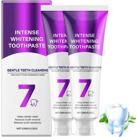 7-Pro Intensive Zahnaufhellungs-Zahnpasta, Intense Whitening 7 Pro, 120g Intensive Zahnaufhellung Zahnpasta, Frischer Atem, Gesundes Zahnfleisch, Sanfte Formel für weißere Zähne & Frischen Atem