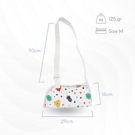 Mobiclinic , Arm Sling Children, Size M, 100% Cotton, European Brand, Shoulder Sling, Adjustable Strap, Immobilising Shoulder Loop, Forearm 29 cm, Latex-Free, Monster