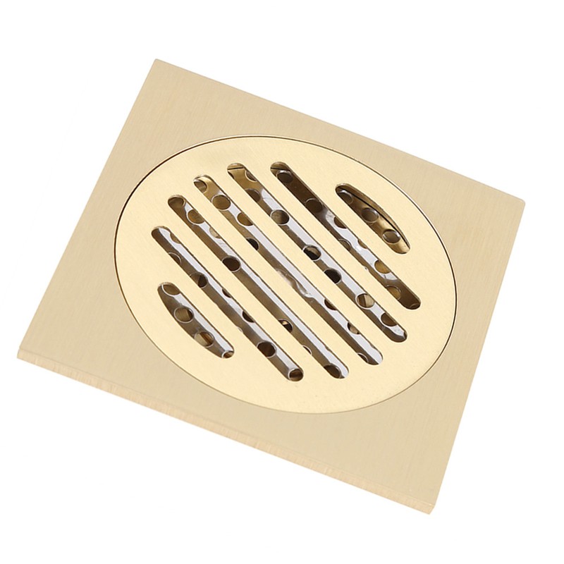 Square Floor Drain Bathroom Shower Waste Grate Brass Constructed Strainer