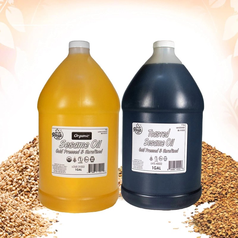 De La Rosa 613 Organic Toasted Sesame Oil, Cold Pressed,Unrefi