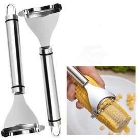 Corn Peeler Stainless Stee Corn Cob Stripper Tool Corn Thresher from the Cob, Removes Corn Kernels From Corn Cobs In Seconds Kitchen Gadget (2PCS)