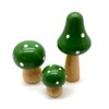 Aliotech 3Pcs Mini Mushrooms Miniature Figurines Wooden Mushrooms Fairy Garden