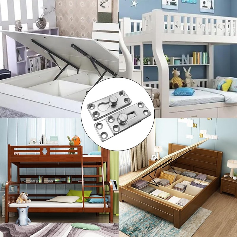 ONEBO 4 Sets Bed Frame Connectors, Bed Hook Fasteners, Rail