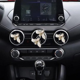 Silver Shiny Bee Vent Clips, Crystal Bee Car Air Freshener Vent Clip Car Bling Interior Decoration Rhinestone Car Bling Accessories Aroma Diffusers