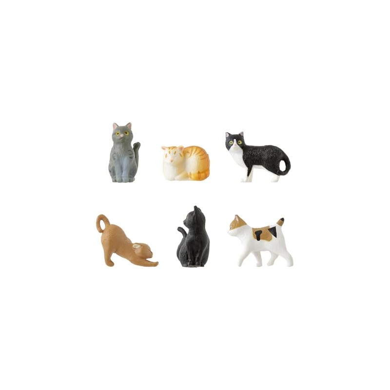 Midori 43427006 Mini Magnets, Set of 6, Cat Pattern