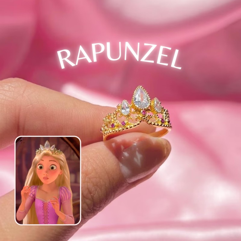 Anillo de la princesa Rapunzel con Caja de REGALO, anillo