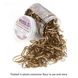 Hoyols - Bandas elásticas de goma para el pelo, tamaño pequeño, suaves para mujeres y niñas, paquete de 1000 unidades, color dorado (metal dorado)