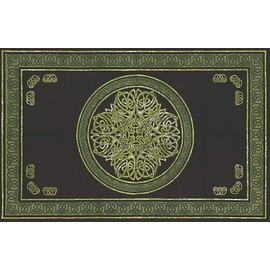 India Arts Cotton Celtic Circular Knot Print Tapestry-88 x 106"-Green