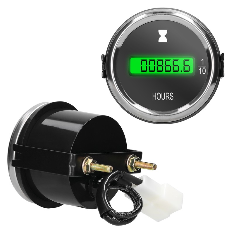 52mm Hour Meter Gauge LED Digital Car Timer 12/24V for
