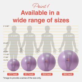 primasole Yoga & Exercise Ball for Balance Stability Fitness Workout Pilates at Home Office & Gym with Inflator Pump (25.6 inch Nail Pink) PSS91NH016A