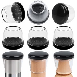 24 PCS Extra Large Chair Leg Sliders for Carpet, Chair Glides Carpet, Teflon Furniture Pads, Bar Stool Chair Leg Protectors Caps for Carpet, Table Chair Leg Cups Covers (Fit: 1.3" - 1.7", Clear)