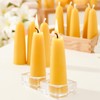 AGLARY 4-Pack 4.4"x1.4" Handmade Pure Beeswax Stubby Taper Candles, Yellow