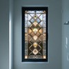 IVN Stained Glass Window Film 17.7x39.3 inch Brown Diamond Pattern