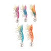 5pcs Wood Shrimp Bait Artificial with Counterweights Double Pileate Hooks