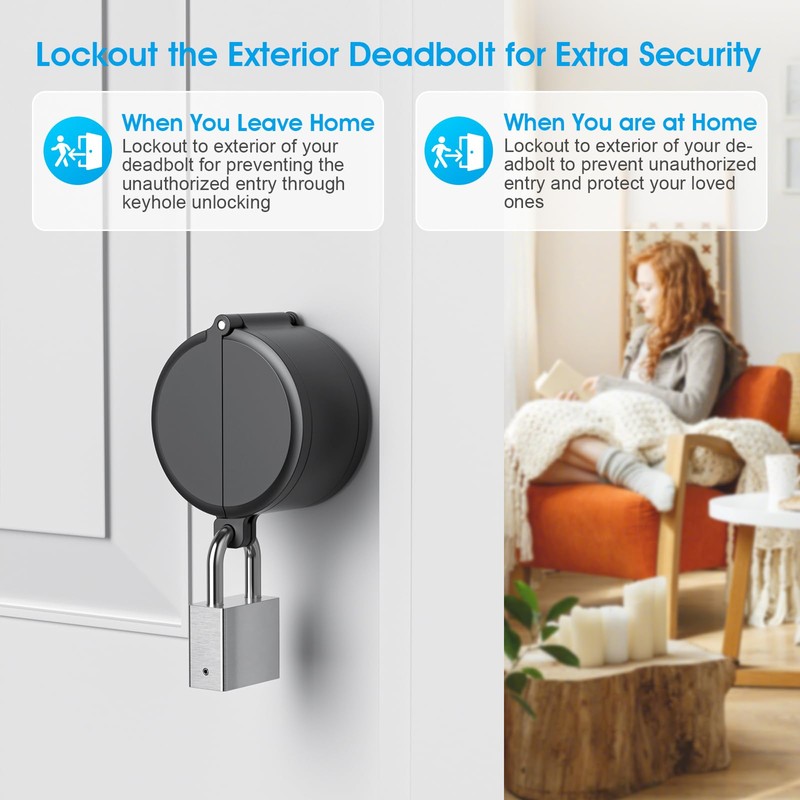 AST Round Deadbolt Lockout Device with Padlock and 3 Brass