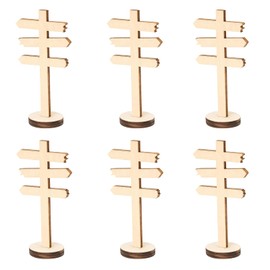 Pack of 6 Miniature Decoration, Miniature Signpost Wooden Garden Miniature Garden Sign Miniature Garden Sign Miniature Road Sign Miniature Gnome Accessories
