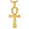 EUDORA Sterling Silver Ankh Cross Necklace for Women Men,18K Gold