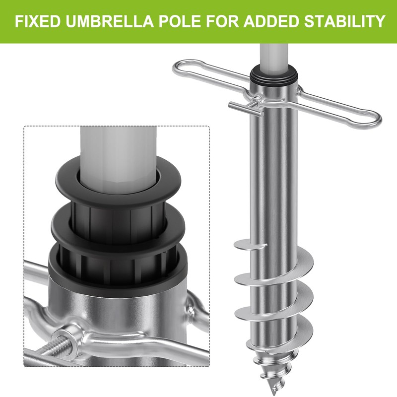 Dolibest Beach Umbrella Sand Anchor, Heavy-Duty Steel Beach Umbrella Holder