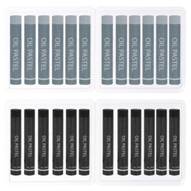 PATIKIL Black, Gray Oil Pastels, 24Pcs Soft Oil Crayons Creamy Pastels Stick Art Supplies for Art Painting Drawing Blending Graffiti for Artists Beginners