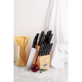 Sunbeam Granger Cutlery Set, Wood Block, 14 Piece, Black