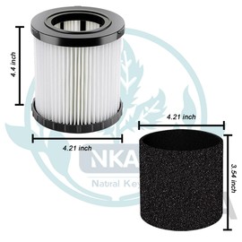 4 Pack DCV5801H HEPA Filter Compatible with DEWALT DCV580H, DCV581H 20V MAX Wet/Dry Vacuum, with 8 Foam Sleeve Filters & 1 Brush