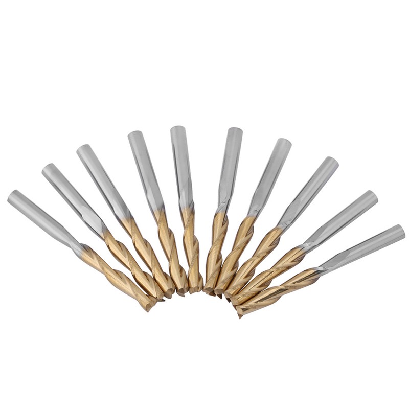 Titanium Coated 2-flute End Mill Milliling Cutter 3.175mm Shank 3.175mm