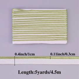 Light Golden Piping Trim with Metallic Lip Welting 0.4inch/1cm Bias Tape Trim for Sewing Home Decor Upholstery 5 Yards
