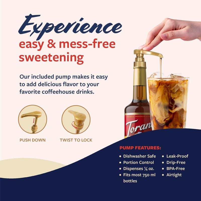 Torani Coffee Syrup, Pumpkin Spice Flavoring for Drinks, Glass Bottle