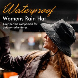 Comhats Rain Hat for Women Waterproof Wide Brim Sun Hats for Ladies UPF 50+ Summer Hiking Bucket Hats Beach Foldable Navy Medium