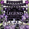 Roetyce Retirement Party Decorations Women, Black and Purple Happy Retirement