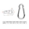 Acrux7 5/16 Inch Stainless Steel Spring Snap Hook 20 Pack
