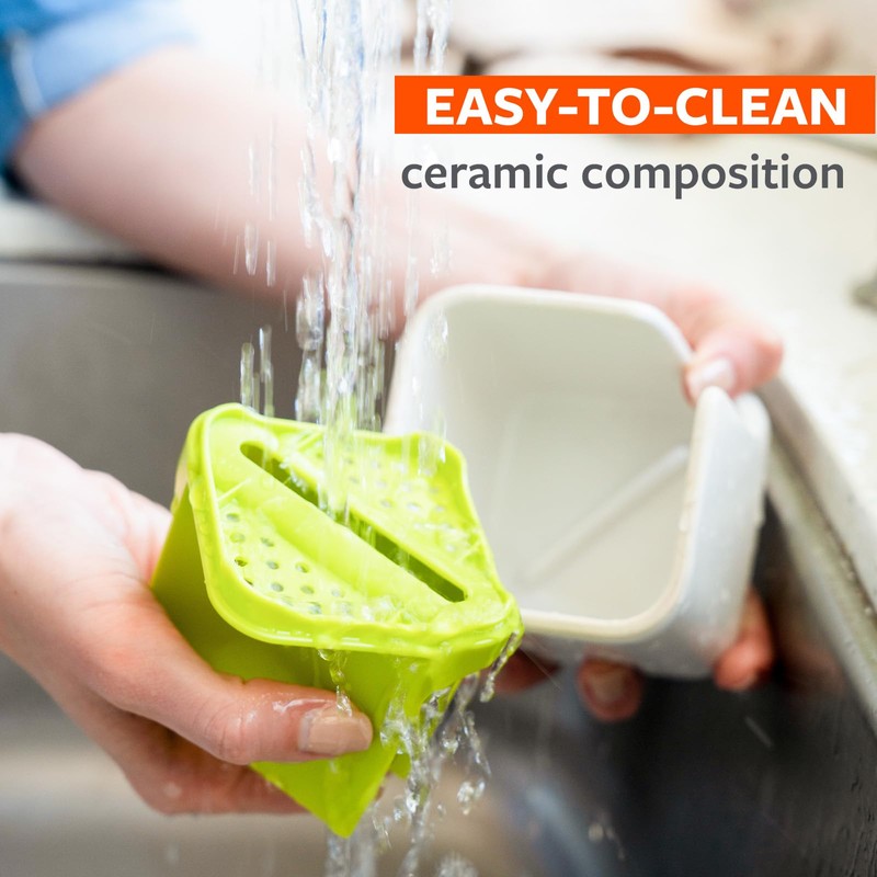 Full Circle Stash, Ceramic Kitchen Sink Caddy, Stylish Modular Sponge