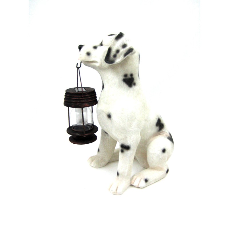 Decorative Energy Saving Dalmatian Dog with Lantern Solar Light