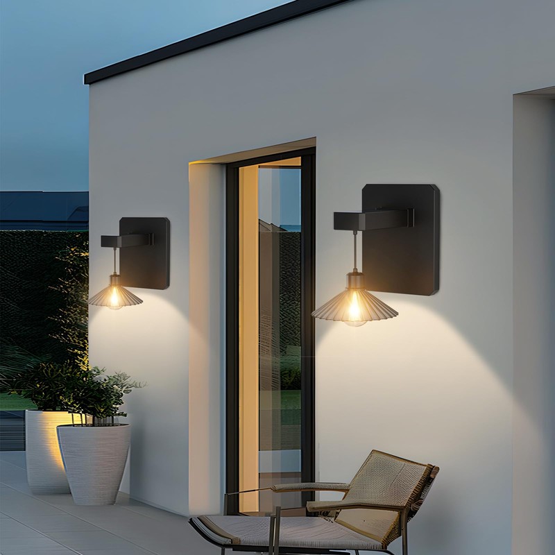 Ofenrd Outdoor Solar Powered Wall Light with Bulb Dusk to