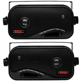 BOSS Audio Systems AVA6200 3 Inch Enclosed Box Stereo Speakers - 200 Watts (per pair), 3 Way, Full Range, Indoor, Outdoor, Marine, Sold in Pairs