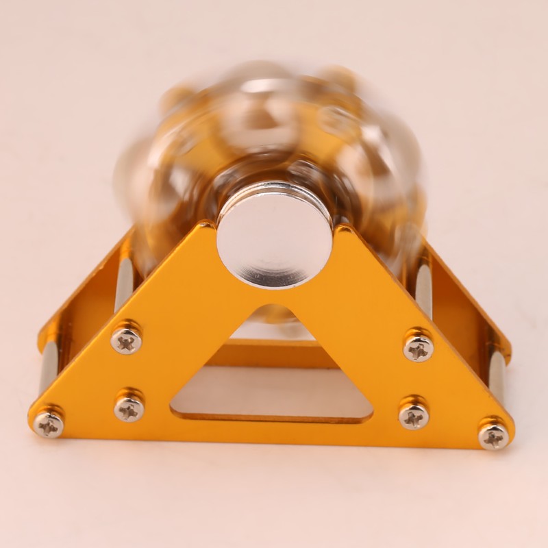 Yellow Aluminum Alloy Wheel Gyro with Tripod Stress Relief Hand